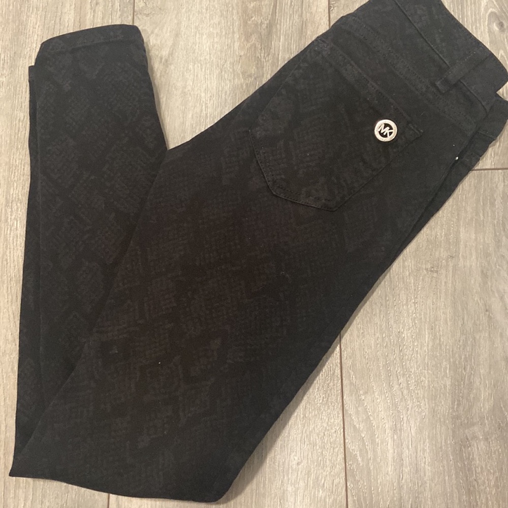 Michael Kors snake print jeans, black jeans, midrise jeans